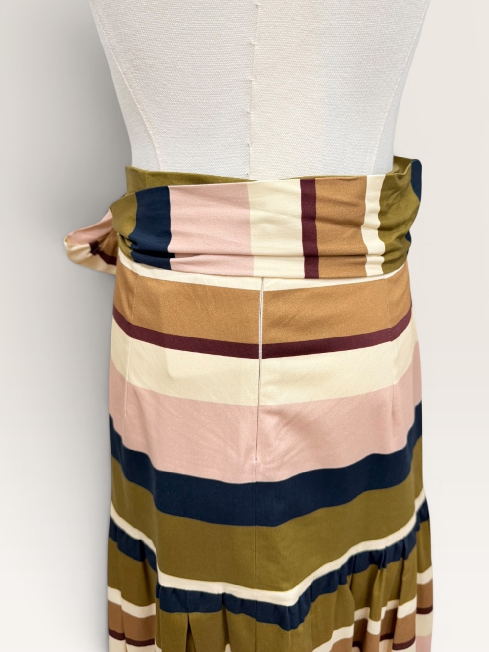 Antonio Melani x Style Bungalow The Town Sateen Stripe A Line Midi Skirt NWT - Picture 6 of 16